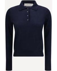 Golden Goose - Long Sleeve Merino Wool Polo - Lyst