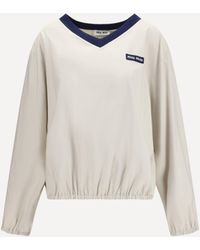 Miu Miu - Pongé Tec Sweatshirt - Lyst