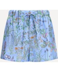 Gucci - Printed Silk Twill Shorts - Lyst