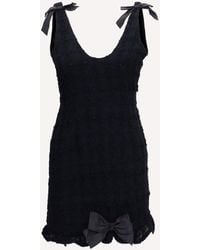 Alessandra Rich - Checked Bouclé Tweed Mni Dress With Bows - Lyst