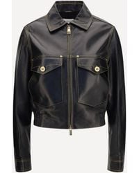 Versace - Nappa Leather Jacket - Lyst