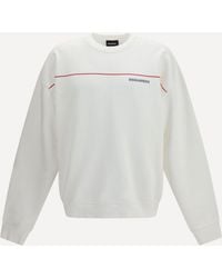 DSquared² - Cotton Crew Neck Sweatshirt With Logo Print - Lyst