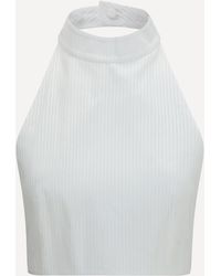 Alaïa - Cotton Poplin Plastron Top - Lyst