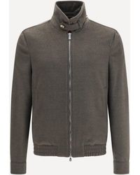 Brunello Cucinelli - Wool Zip Jacket With High Collar - Lyst