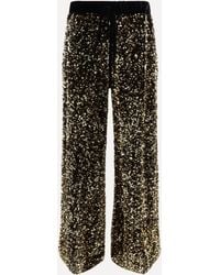 Ella - Velvet Pants With Sequins - Lyst