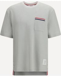 Thom Browne - Short-Sleeve Cotton-Linen T-Shirt - Lyst