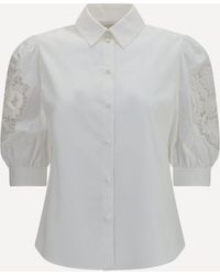 Valentino - Shirt With Sangallo Lace Sleeves - Lyst