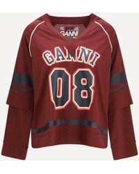 Ganni - Cocora Double-Layer Long-Sleeve T-Shirt - Lyst