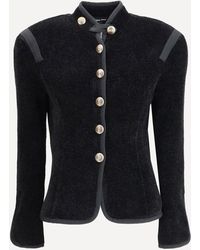 Giorgio Armani - Silk Blazer With Decorative Metal Shank Buttons - Lyst