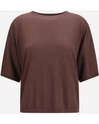 Brunello Cucinelli - Short-Sleeve Cashmere And Silk Sweater - Lyst
