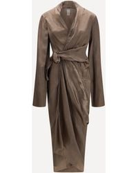 Rick Owens - Asymmetric Wrap Dress With Knot Fastening - Lyst
