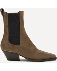 Brunello Cucinelli - Suede Texan Ankle Boots - Lyst