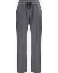 Brunello Cucinelli - Track Stretch-Fleece Pants With Monili Detailing - Lyst
