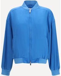 Versace - Silk Zipper Jacket - Lyst
