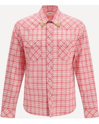 Versace - Slim Checked Cotton Poplin Shirt - Lyst