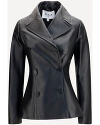 Alaïa - Fitted Leather Caban Coat - Lyst