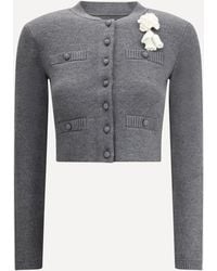 Self-Portrait - Crocheted Flower Cardigan - Lyst