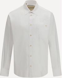 Valentino - Light Cotton Oxford Shirt With Vgold - Lyst