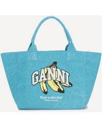 Ganni - Medium Banana Print Tote Bag - Lyst