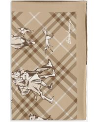 Burberry - Check Silk Twill Scarf - Lyst