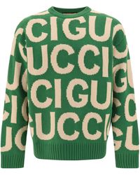 Gucci - Logo-intarsia Relaxed-fit Wool-knit Jumper - Lyst