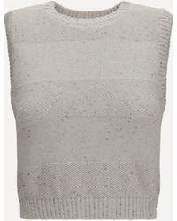 Brunello Cucinelli - Knit And Sequin Vest - Lyst