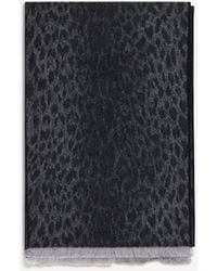Gucci - Leopard-Print Wool Scarf With Monogram - Lyst