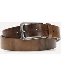 Brunello Cucinelli - Carved Leather Belt With Shimmering Buckle - Lyst