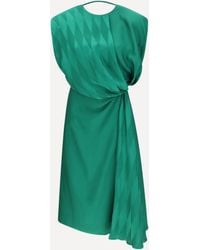 Versace - Midi Silk Dress With Twist Detail - Lyst