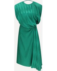 Versace - Midi Silk Dress With Twist Detail - Lyst