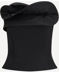 Magda Butrym - Wool And Silk Corset Top With Sculptural Neckline - Lyst