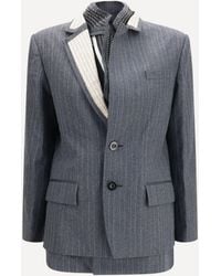 Sacai - Pinstripe Single Breasted Jacket - Lyst