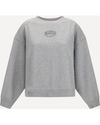 Ganni - Crewneck Sweatshirt With Logo - Lyst