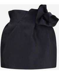 Magda Butrym - Wool And Silk Mini Skirt With Floral Details - Lyst