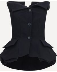 Magda Butrym - Cotton Bustier Corset Top Silk; Elastane Shirt - Lyst