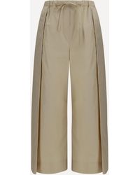 Loewe - Pleated Wide-Leg Cropped Drawstring Pants - Lyst
