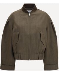Ganni - Lightweight Wool Bomber Jacket - Lyst