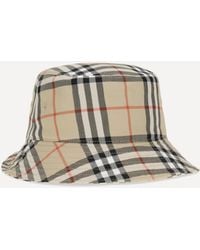 Burberry - Check Cotton Bucket Hat - Lyst