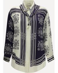 ALÉMAIS - Banderra Silk Shirt With Scarf - Lyst