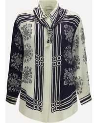 ALÉMAIS - Banderra Silk Shirt With Scarf - Lyst