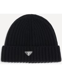 Prada - Virgin Wool Beanie Hat - Lyst