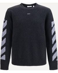 Off-White c/o Virgil Abloh - Diag Fuzzy Crewneck Sweater - Lyst