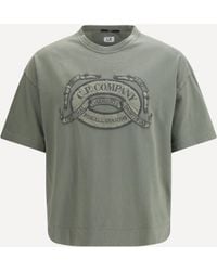 C.P. Company - C. P. Company 20/1 Jersey Short Sleeve Boxy Logo T-Shirt - Lyst