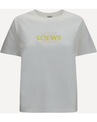 Loewe - Cotton Blend T-Shirt With Embroidered Logo - Lyst