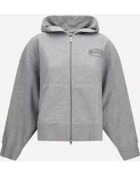 Ganni - Cotton Zip-Up Hoodie - Lyst