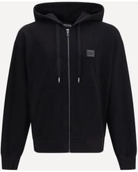 Dolce & Gabbana - Dolce & Gabbana Cotton Hooded Sweatshirt With Dg Plaque - Lyst