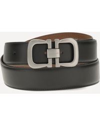 Ferragamo - Reversible Leather Belt With Logo - Lyst