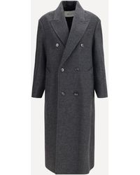 Ami Paris - Long Double-Breasted Wool Coat - Lyst
