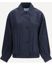 Prada - Washed Silk Jacket - Lyst