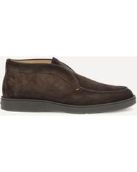 Santoni - Suede Slip-On Ankle Boots - Lyst